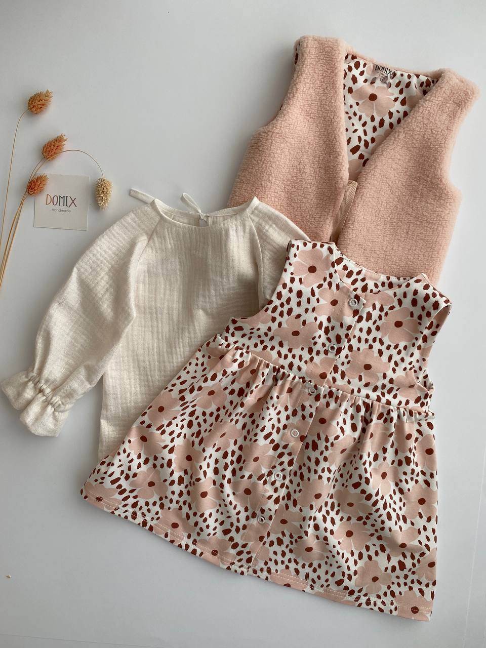 đ¸ Floral Dress & Teddy Vest Set