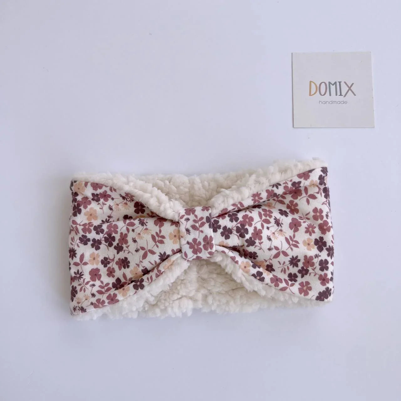 Handmade Baby Headband – Floral Fleece Ear Warmer - Domix