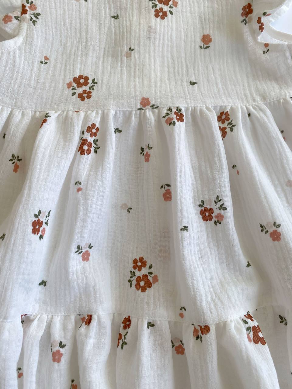 Floral Cotton Muslin Dress for Baby Girl – Handmade in Switzerland