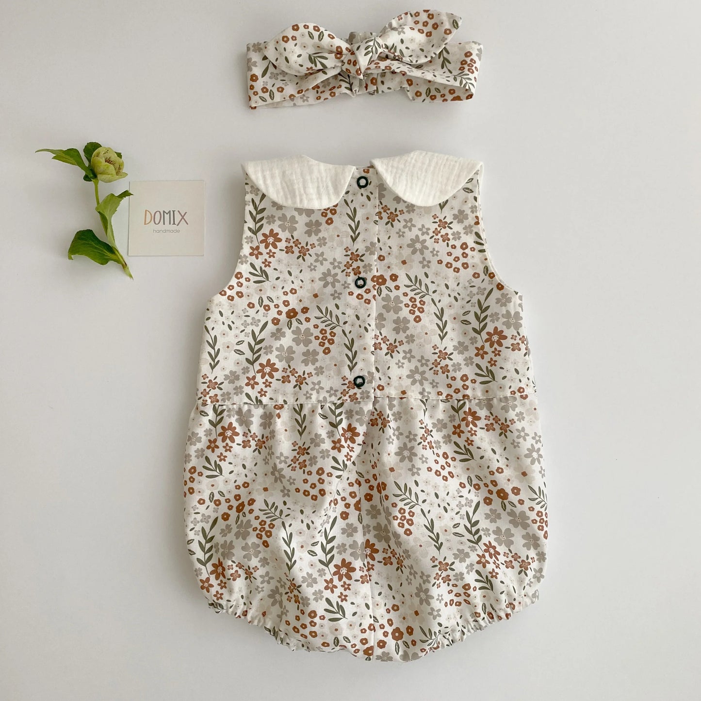 Cotton Body with Floral Print and headband - Domix