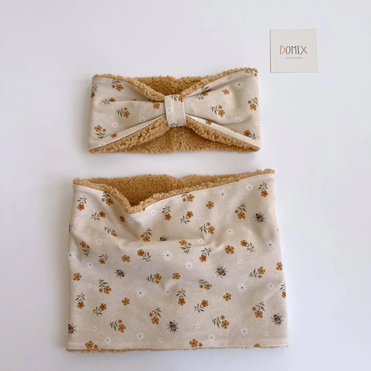 Soft Baby Neck Warmer – Floral & Fleece - Domix