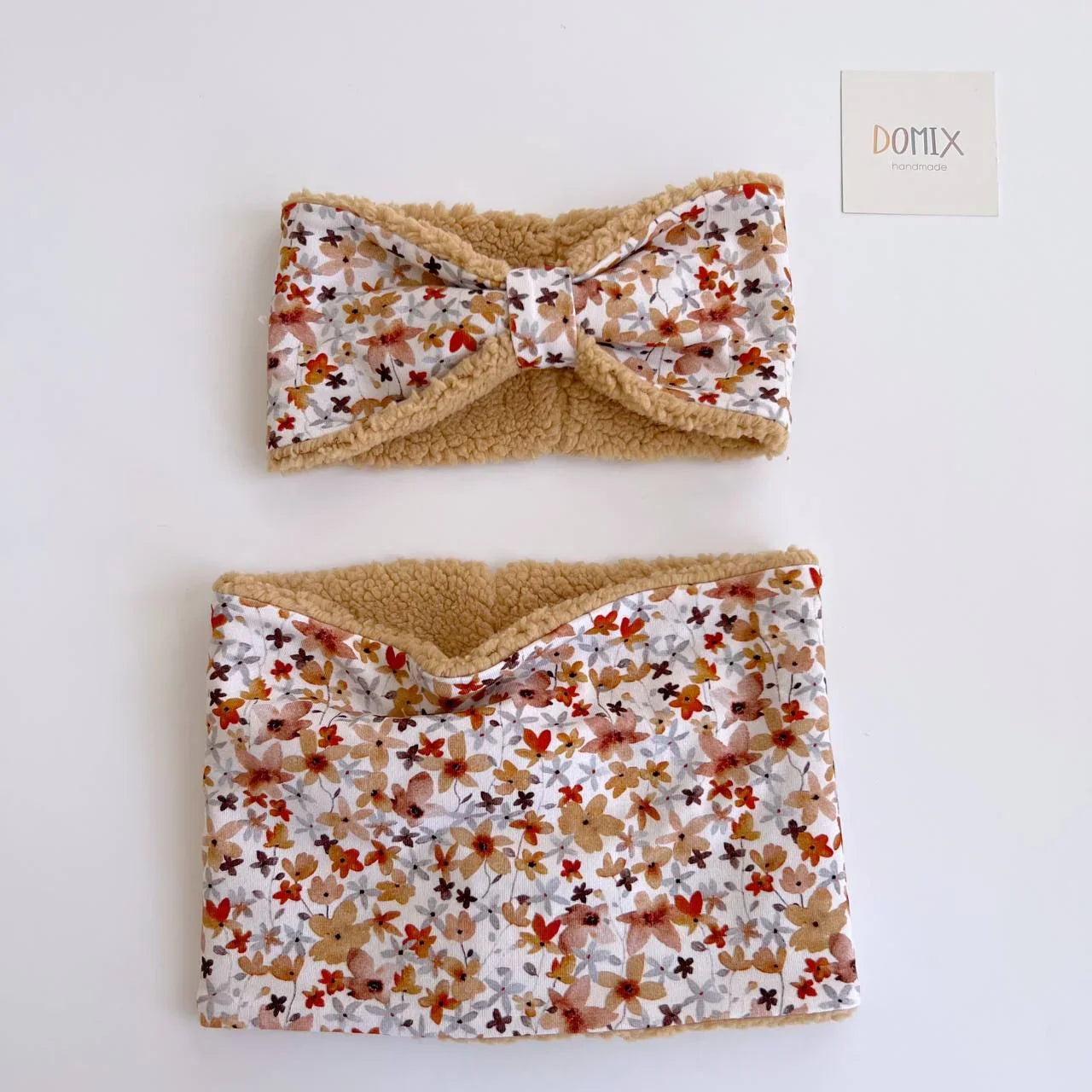 Handmade Baby Neck Warmer with Teddy Fleece - Domix