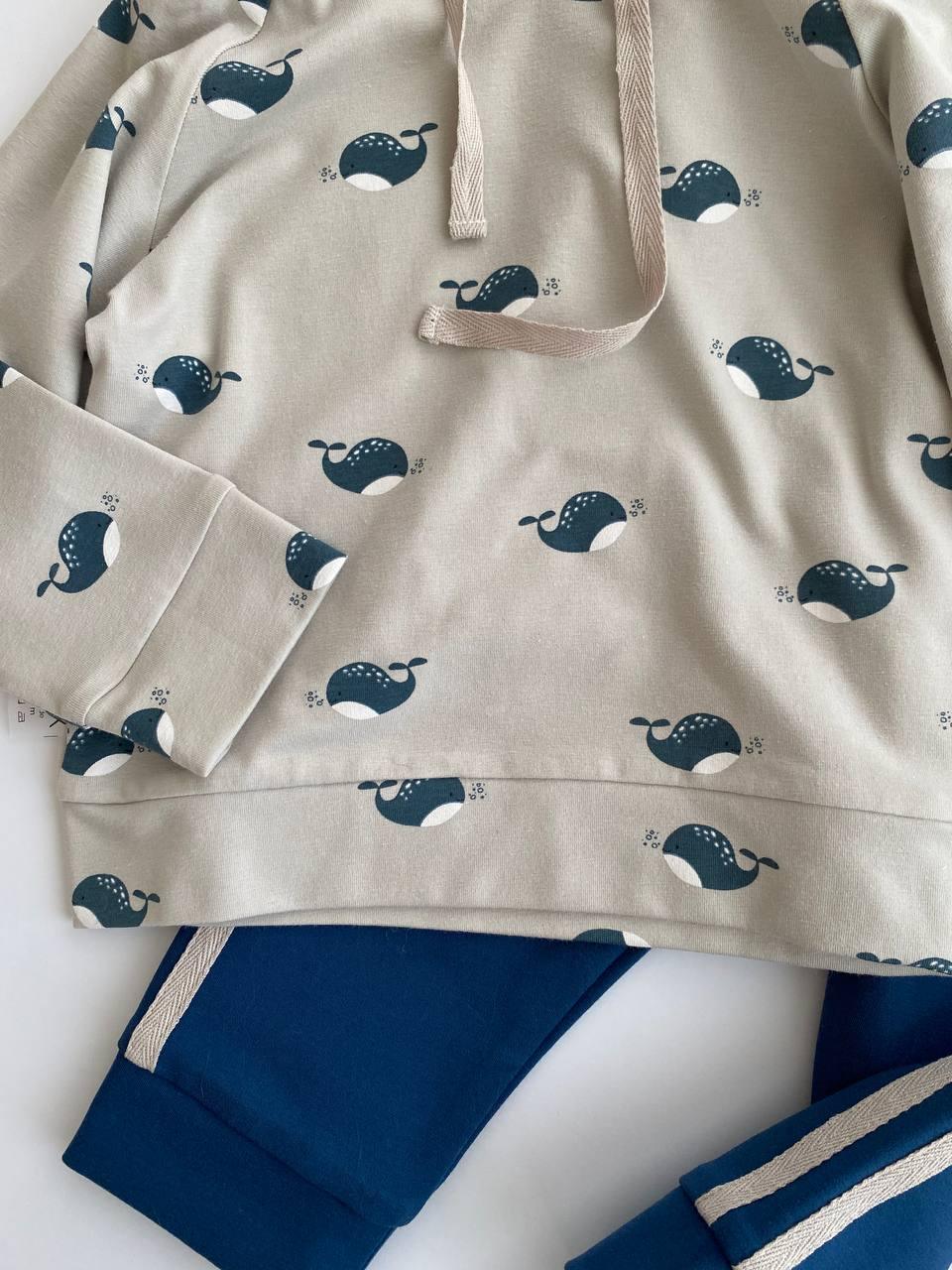 đ Whale Hoodie Set â Handmade Ocean Adventure - Domix