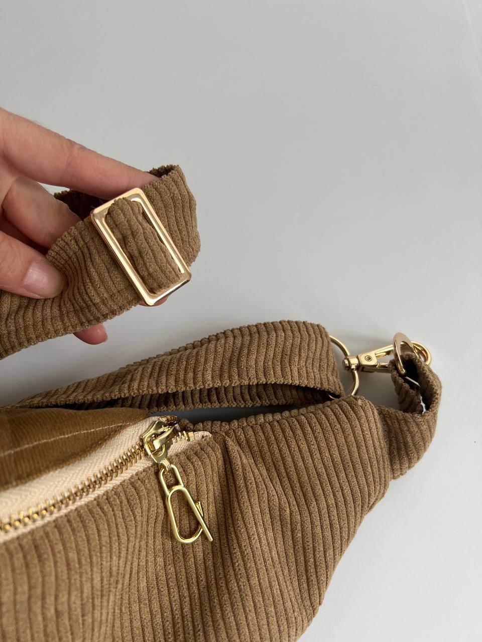 Sac banane en velours côtelé fait main – Sac bandoulière minimaliste de tous les jours