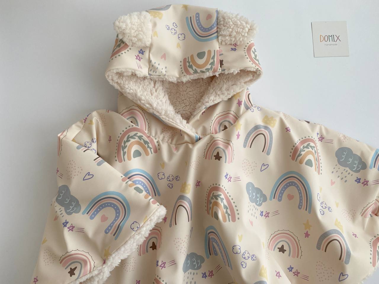 đ Rainbow Waterproof Poncho â Handmade Joy for Rainy Days