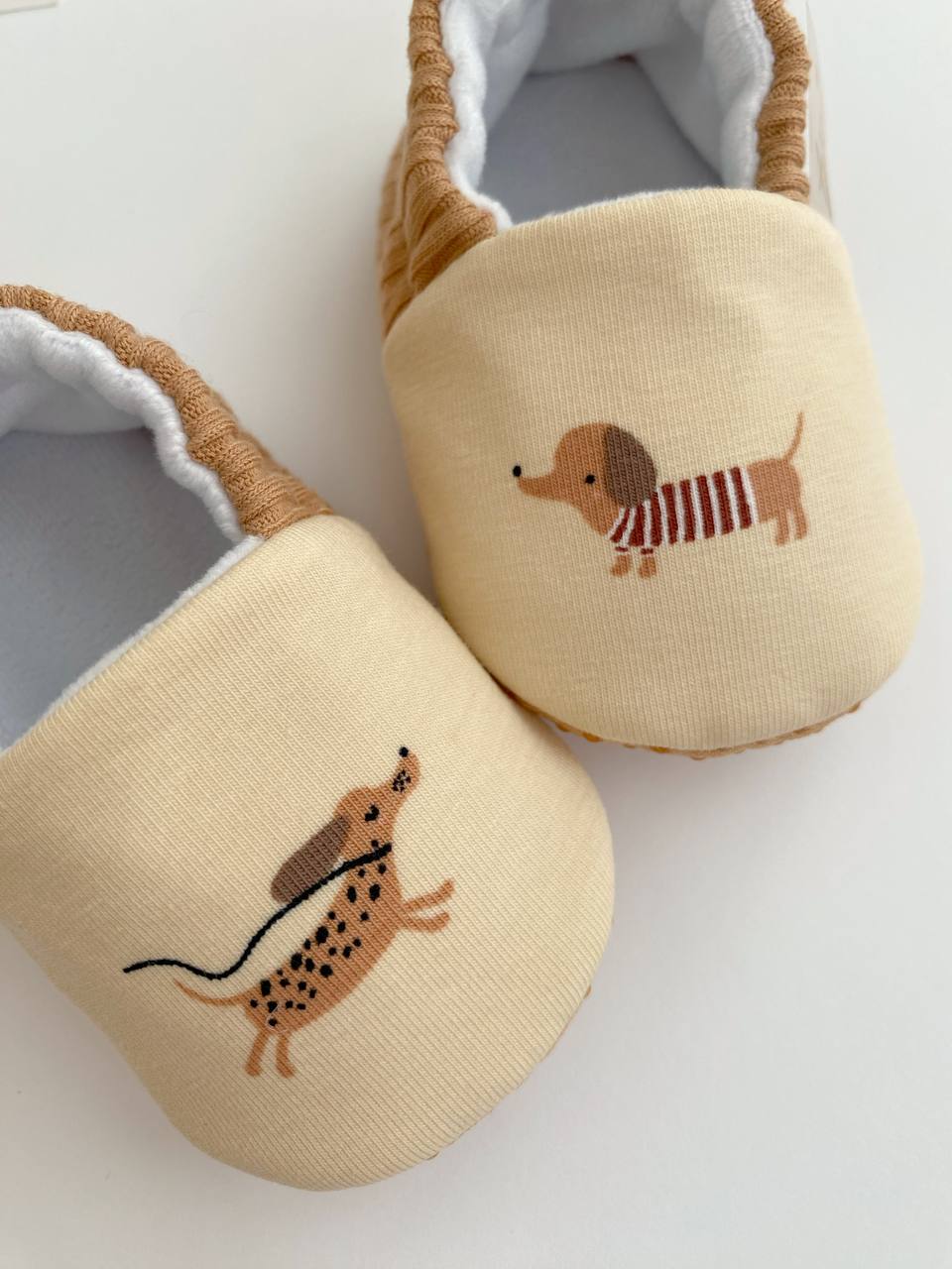 Dog Baby Slippers – Jersey & Velour