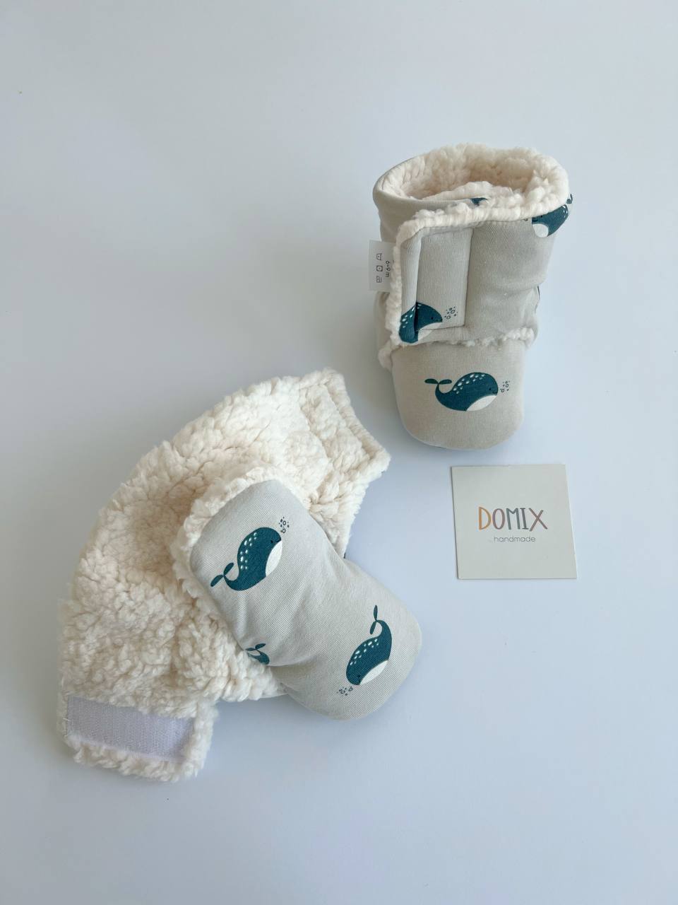 Whale Baby Booties – Handmade Warm Booties for Babies (0–24 months)