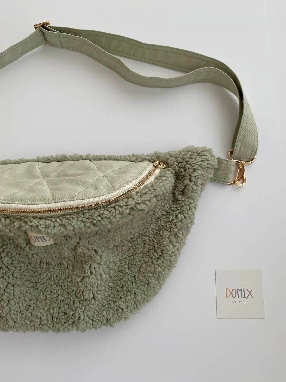Blush Green Teddy Fanny Pack – Handmade by DOMIX - Domix