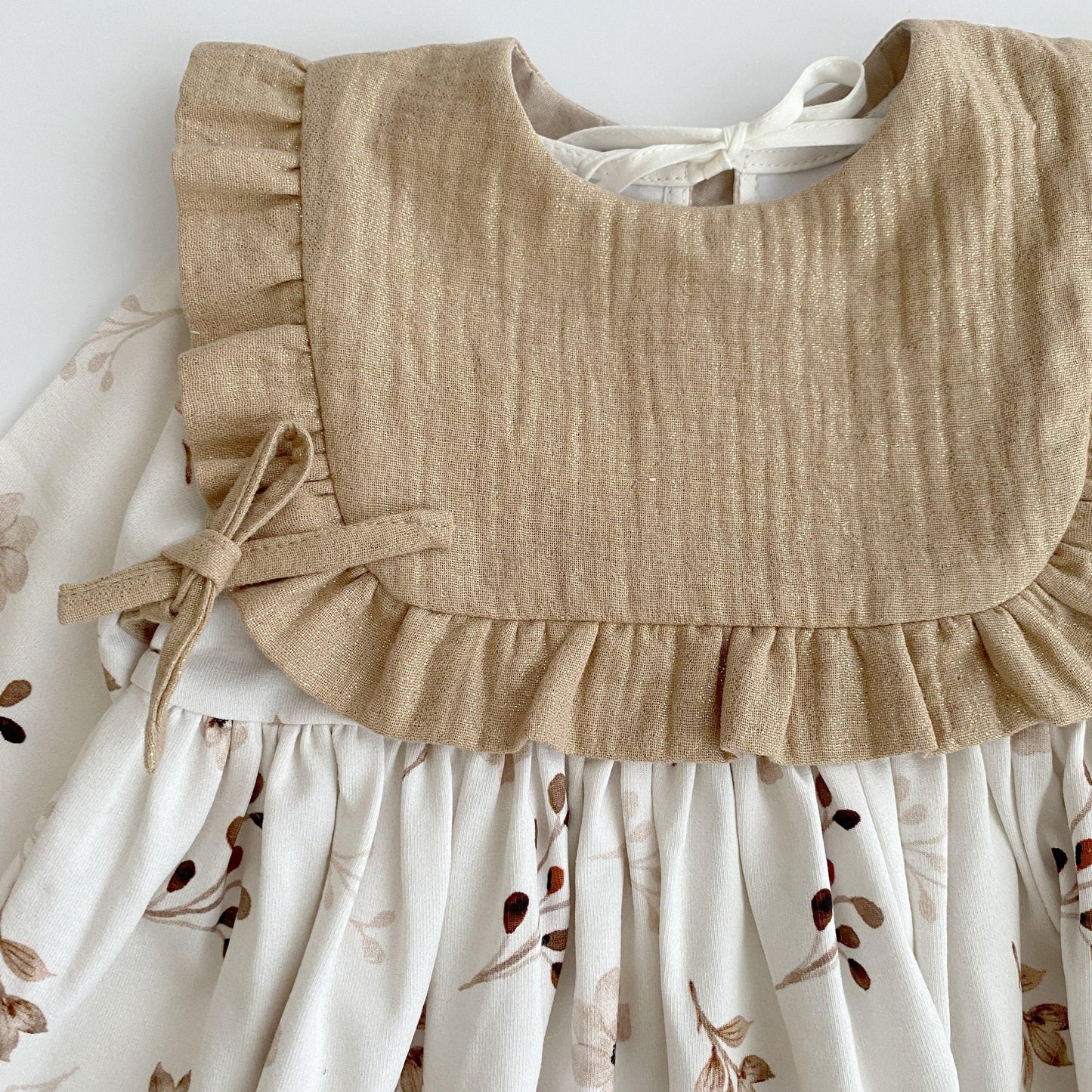 Jersey Dress with Shimmer Bib - Domix