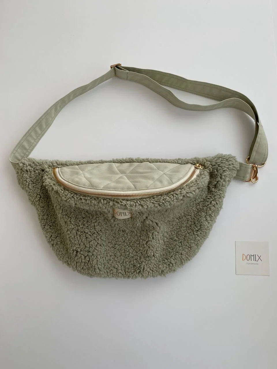Blush Green Teddy Fanny Pack – Handmade by DOMIX - Domix