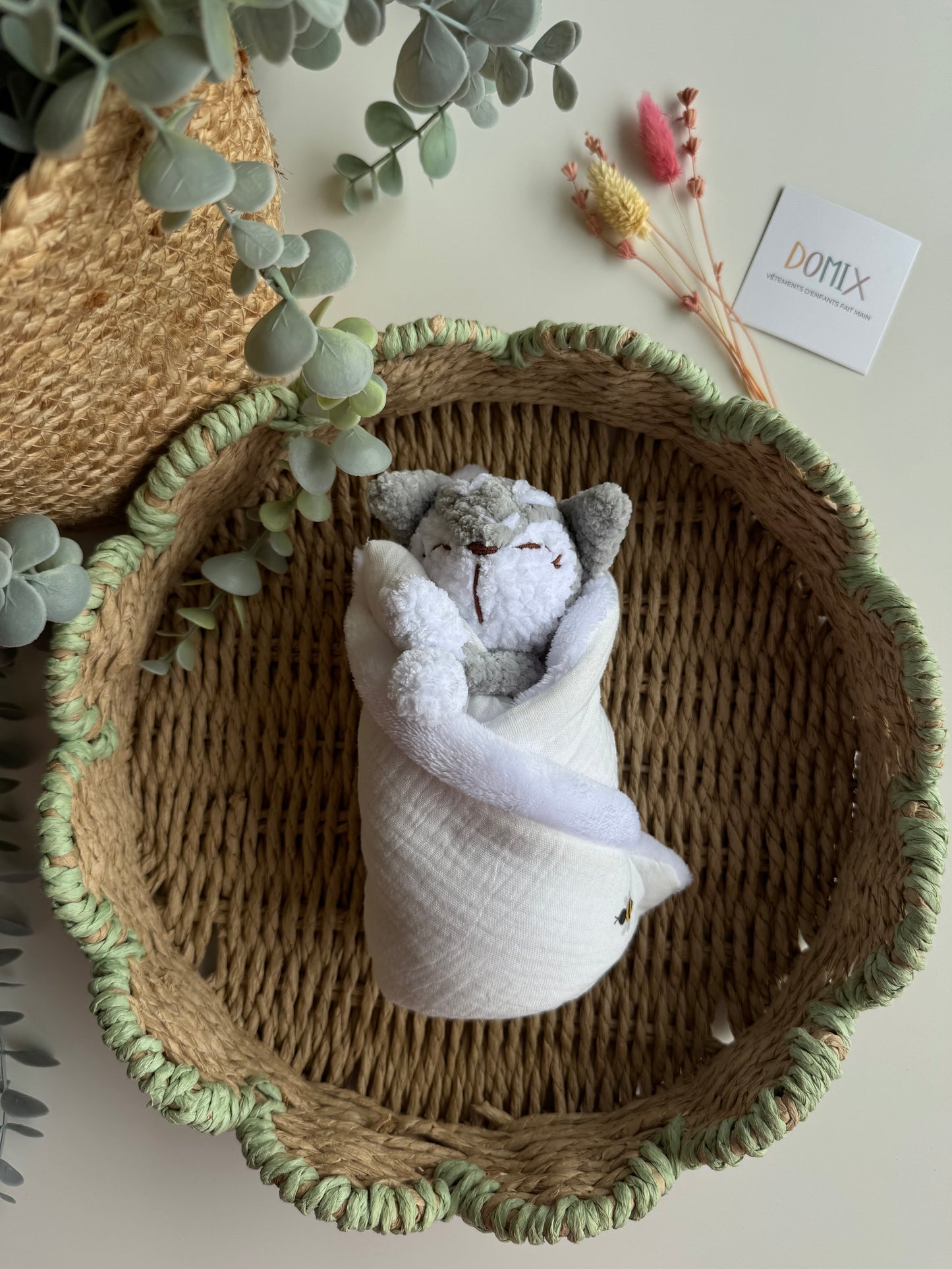 Doudou Bébé Lovey – Doudou Confort avec Couverture en Mousseline (Certifié CE)