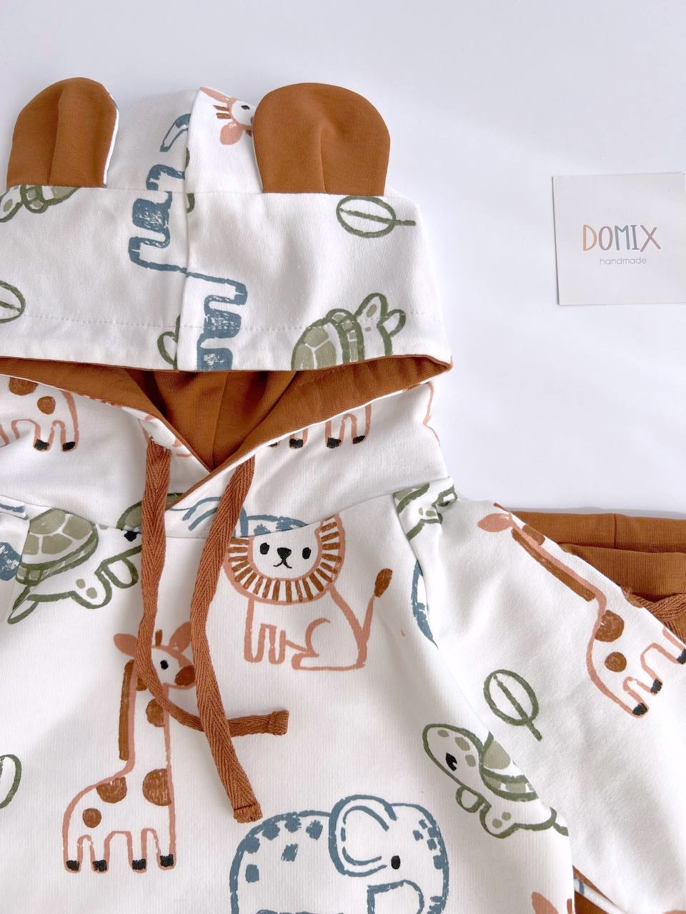 Ensemble sweat à capuche et pantalon en jersey pour enfant « Animaux de safari » (0-5 ans)