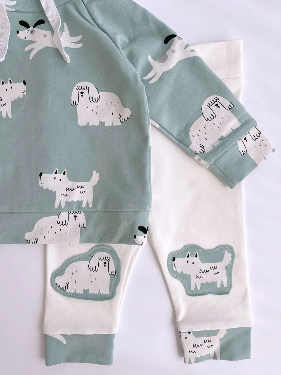 Kids’ Jersey Hoodie and Pants Set “Puppies” (0–5 years) - Domix