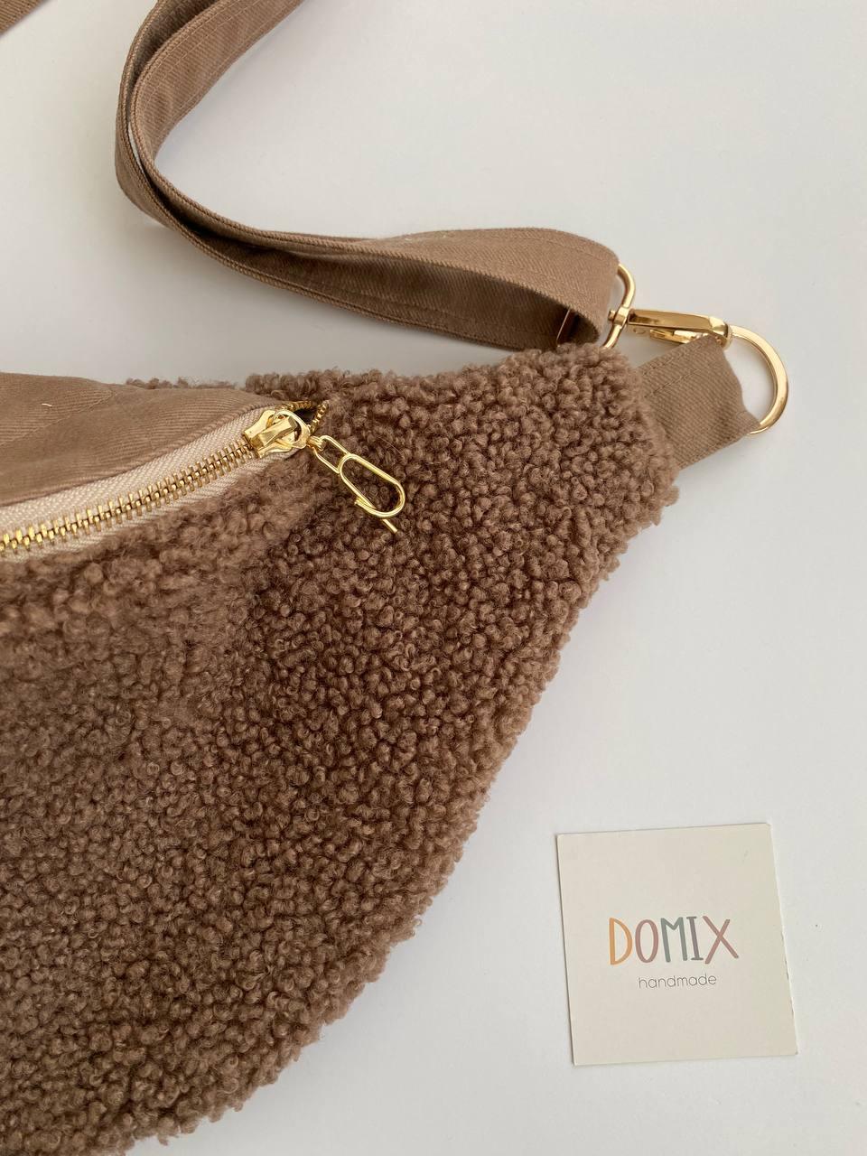 Blush Brown Teddy Fanny Pack – Handmade by DOMIX - Domix