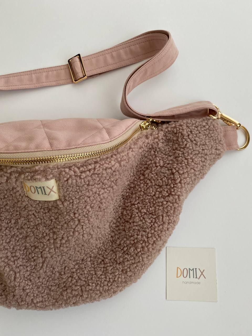 Blush Pink Teddy Fanny Pack – Handmade by DOMIX - Domix