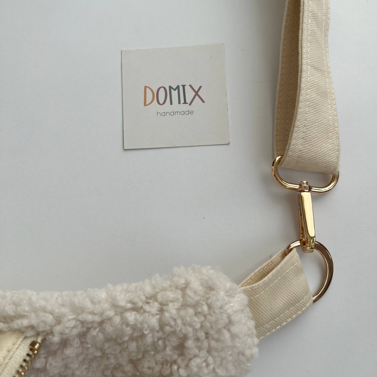 Beige Sherpa Fanny Pack – Handmade by DOMIX