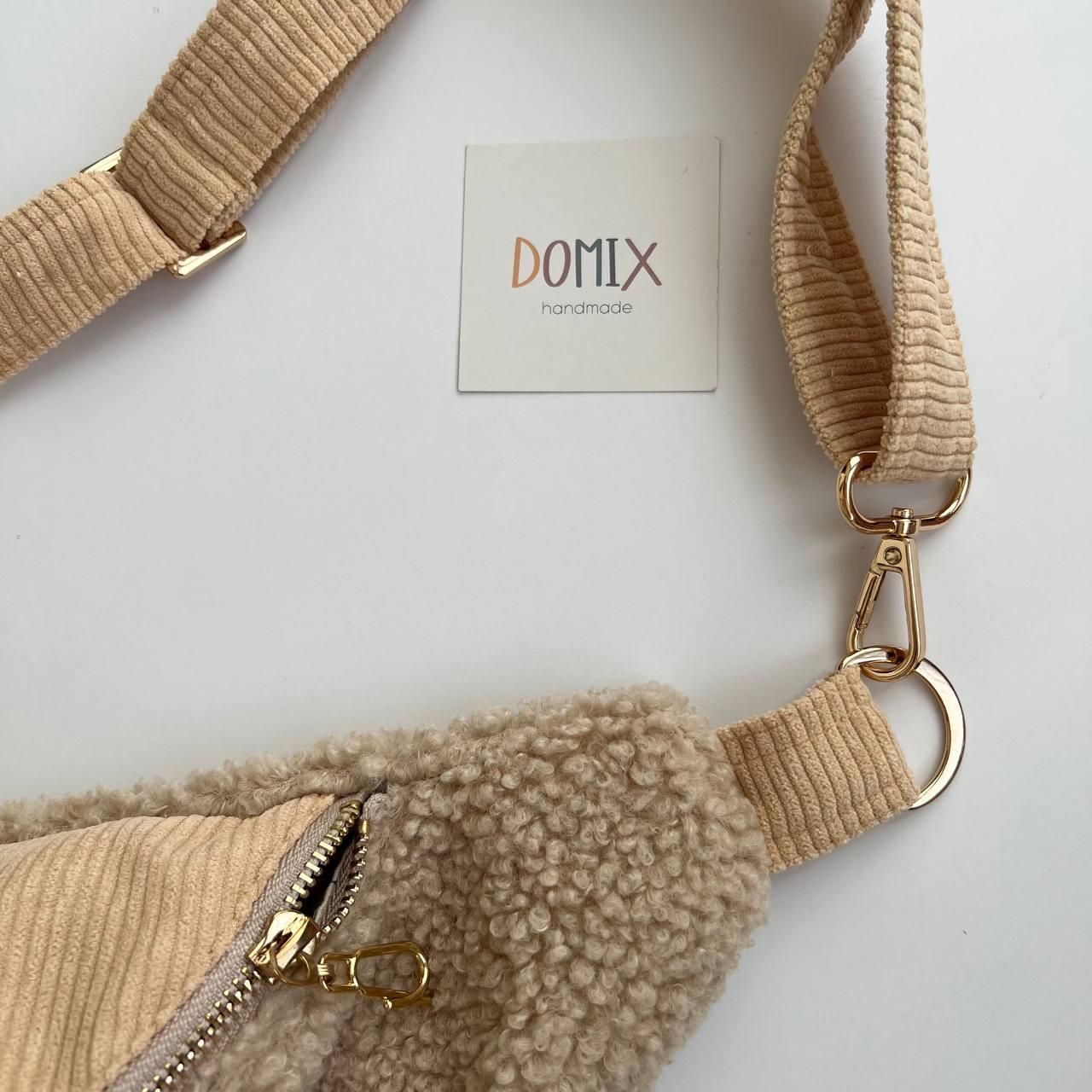 Cozy Beige Teddy Fanny Pack – Handmade by DOMIX - Domix