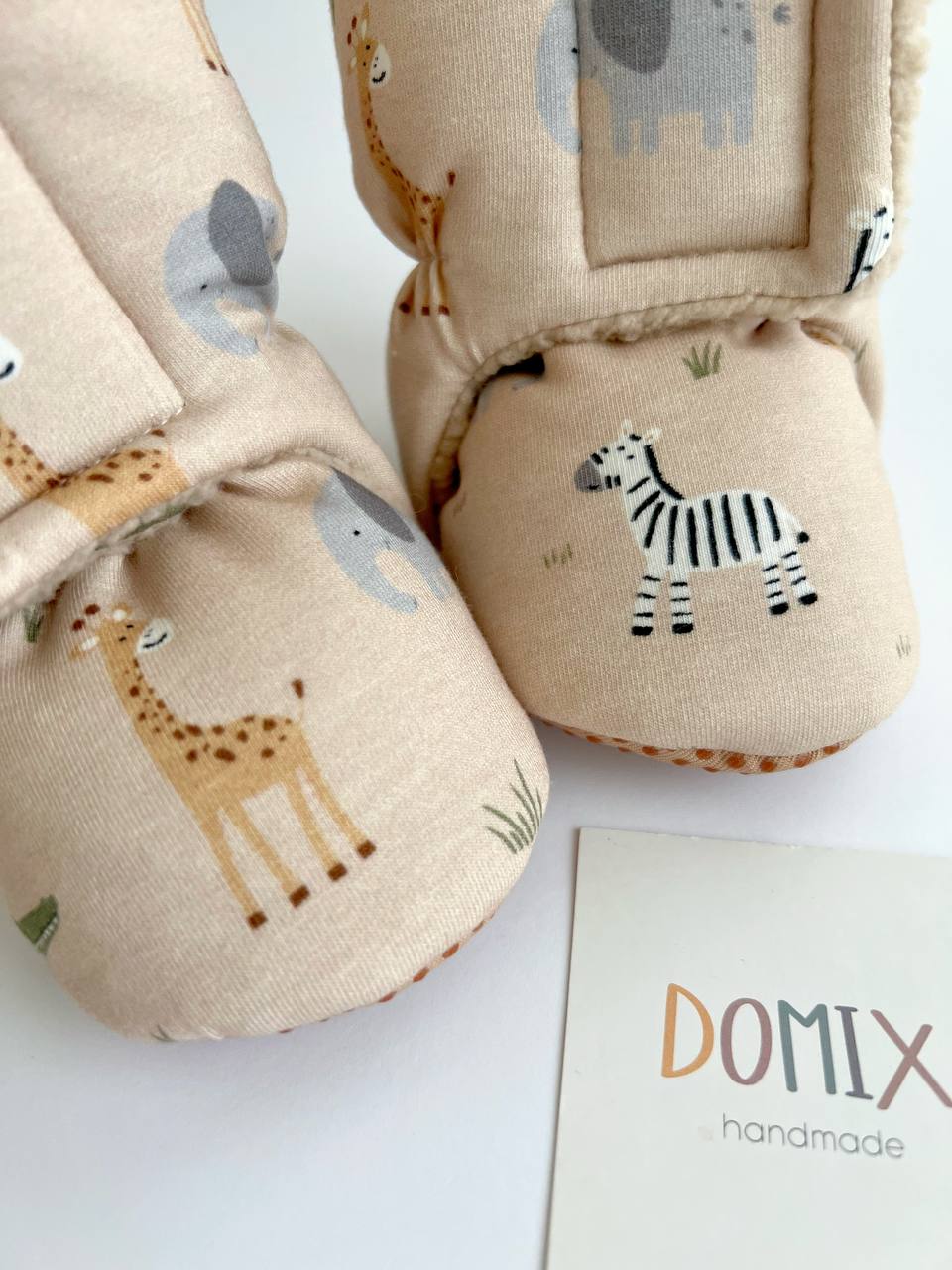 🐘 Safari Baby Booties – Warm & Safe Adventure Feet