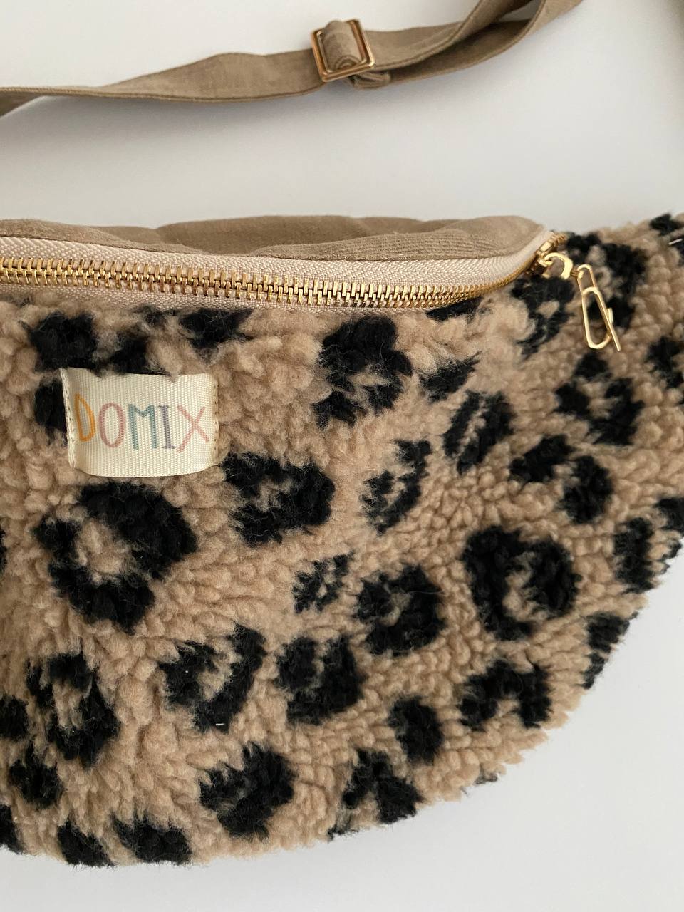 ✨ Leopard Sherpa Belt Bag — DomixDesign (Handmade)