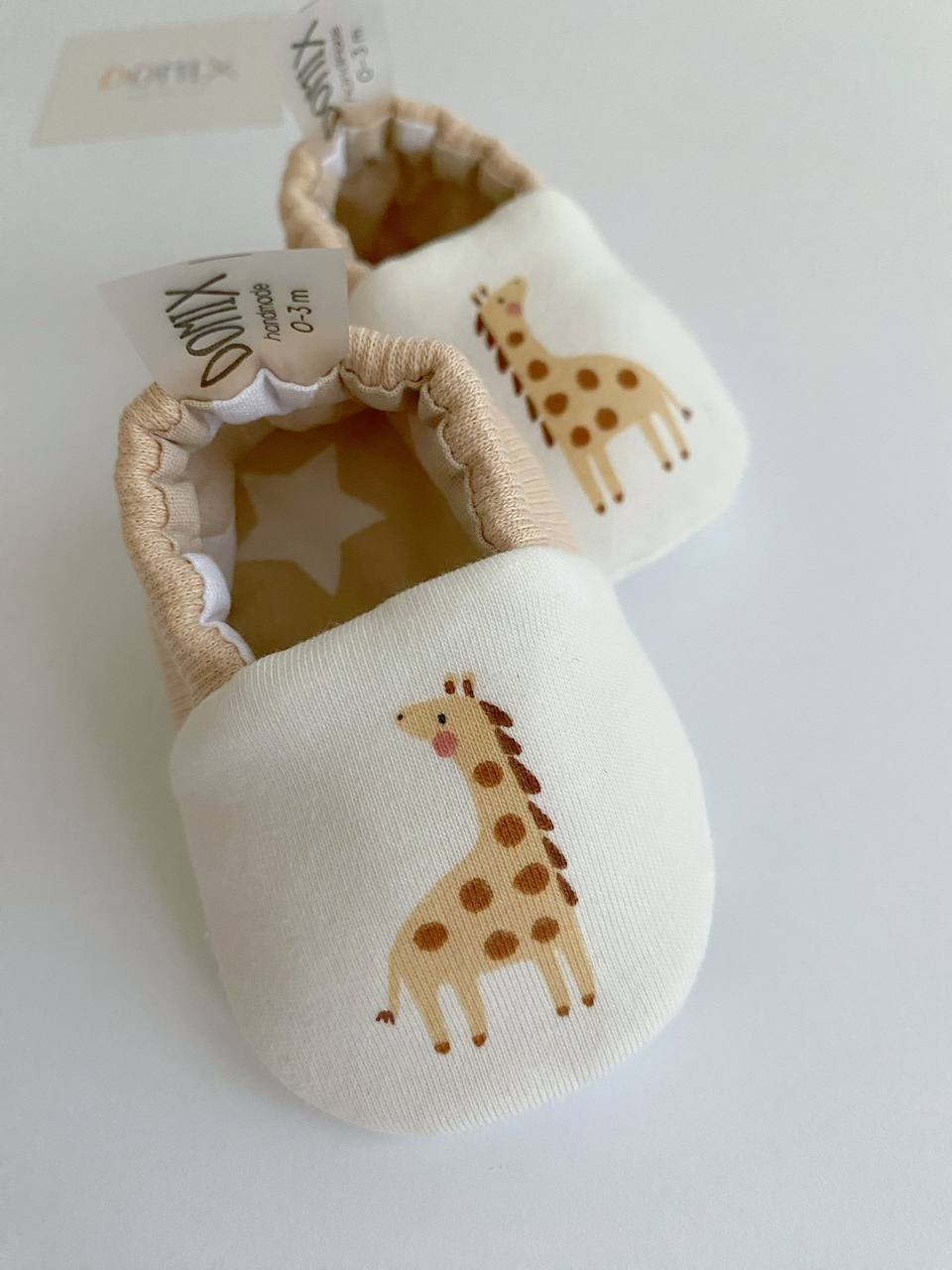 Giraffe Baby Slippers – Soft, Cozy & Handmade - Domix