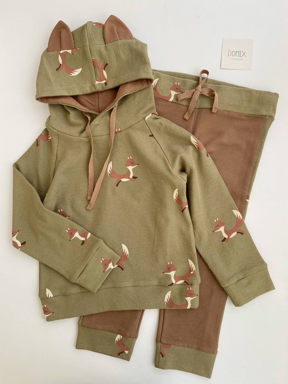 Fox Hoodie & Joggers Set – Handmade Kids Outfit