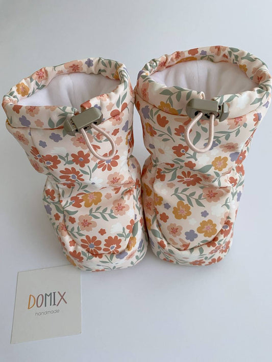 🌸 Floral Waterproof Booties – Handmade Weatherproof Warmth - Domix