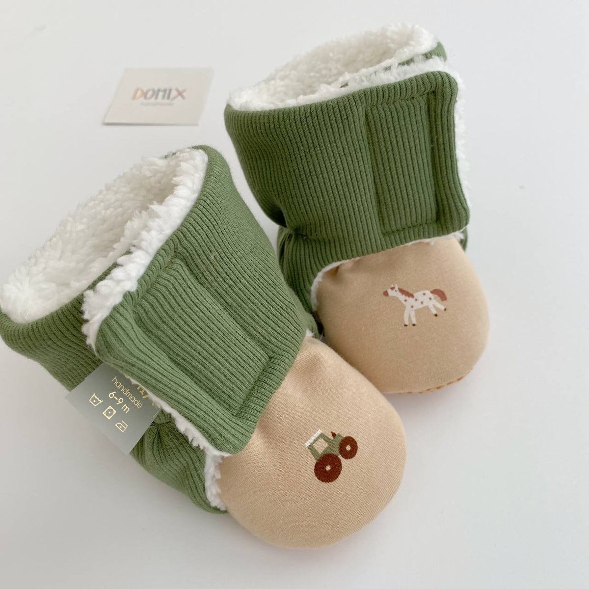 Farm Adventure Baby Booties – Warm Teddy-Lined Shoes