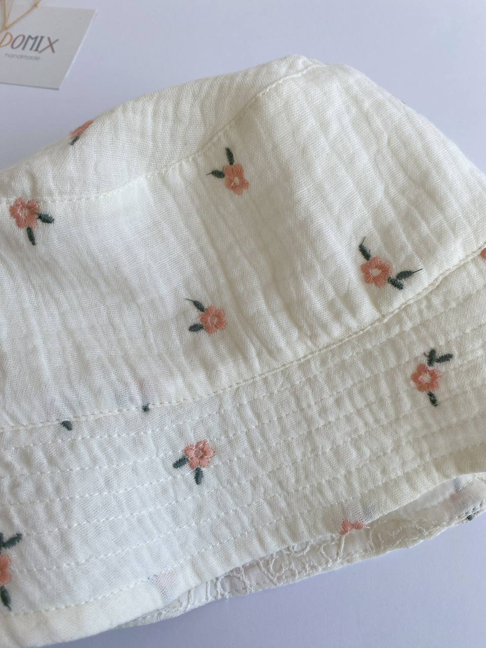 Handmade Baby Cotton Sun Hat – Soft Muslin Floral Bucket Hat