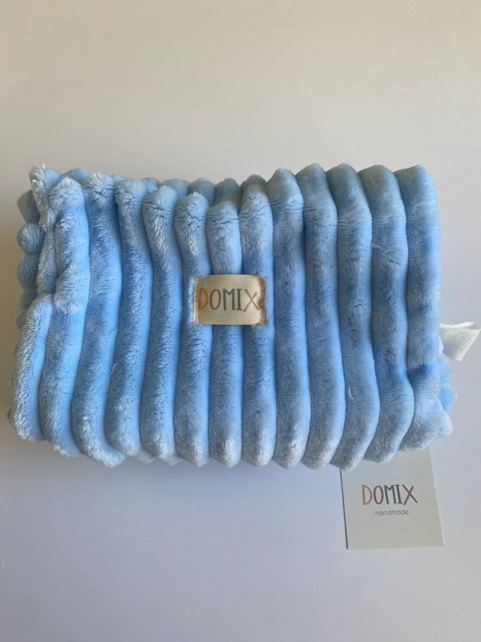 Trousse à maquillage en velours bleu – Sac à cosmétiques souple avec doublure imperméable | DOMIX