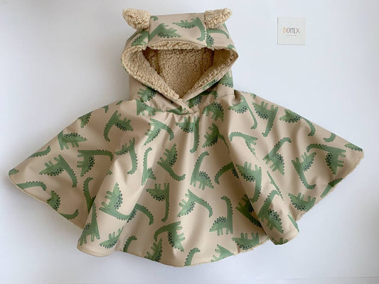 🦕 Dino Waterproof Poncho – Handmade Rain Protection with Style