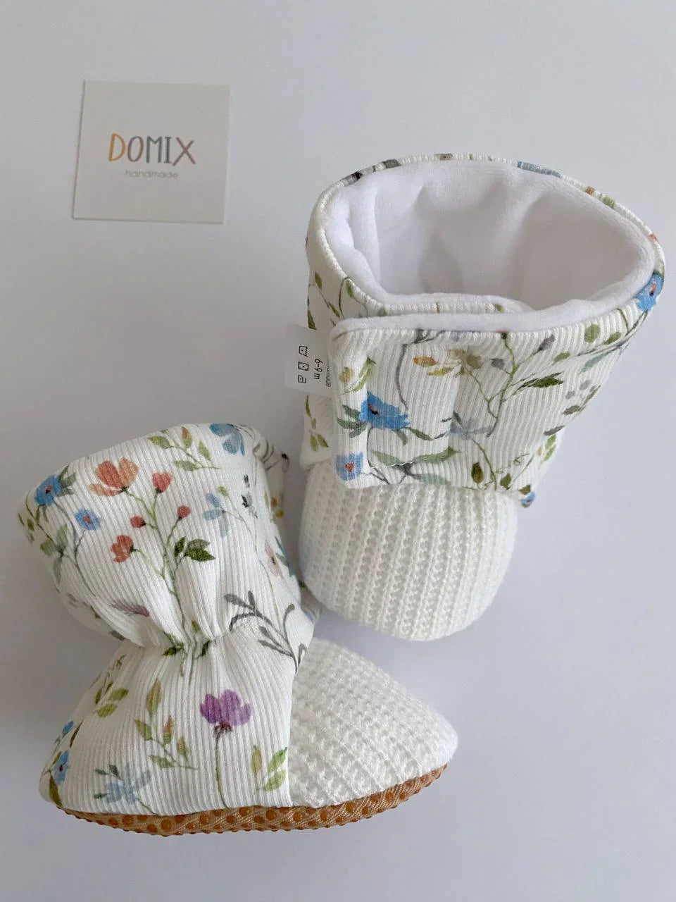 Winter Floral Booties – Warm, Soft & Handmade - Domix