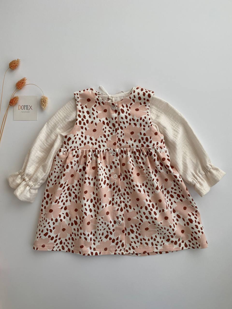 🌸 Floral Dress & Teddy Vest Set