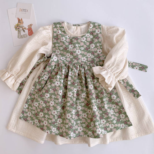 Robe fleurie pour bébé fille – Fabriquée à la main en Suisse | Domix