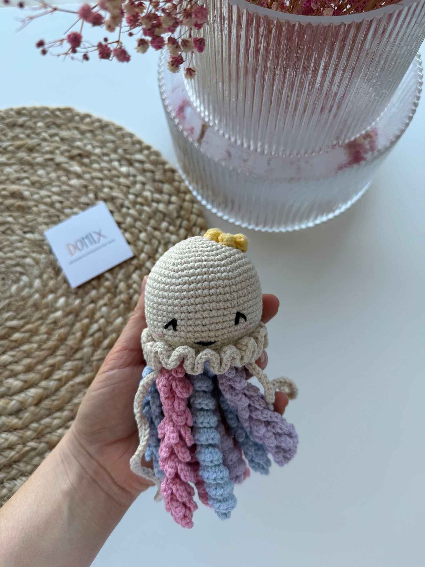 Méduse au crochet pour bébés prématurés – Jouet réconfortant pour bébé conforme aux normes CE