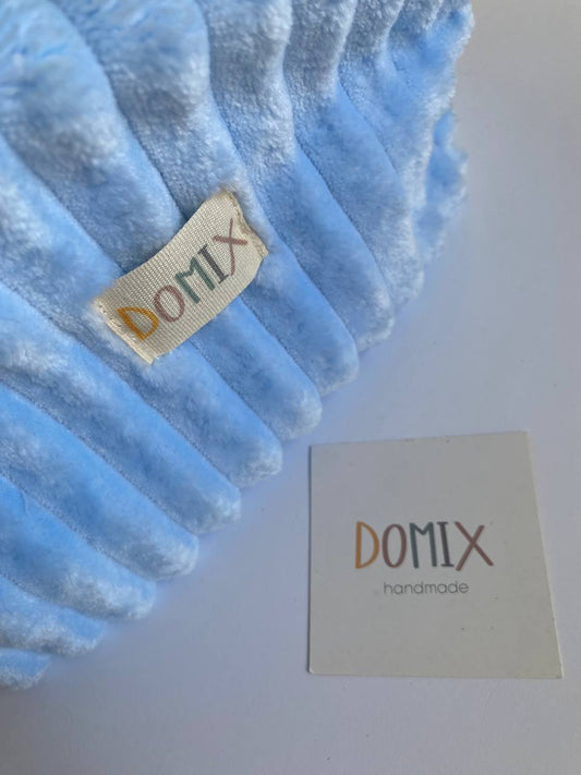 Trousse à maquillage en velours bleu – Sac à cosmétiques souple avec doublure imperméable | DOMIX