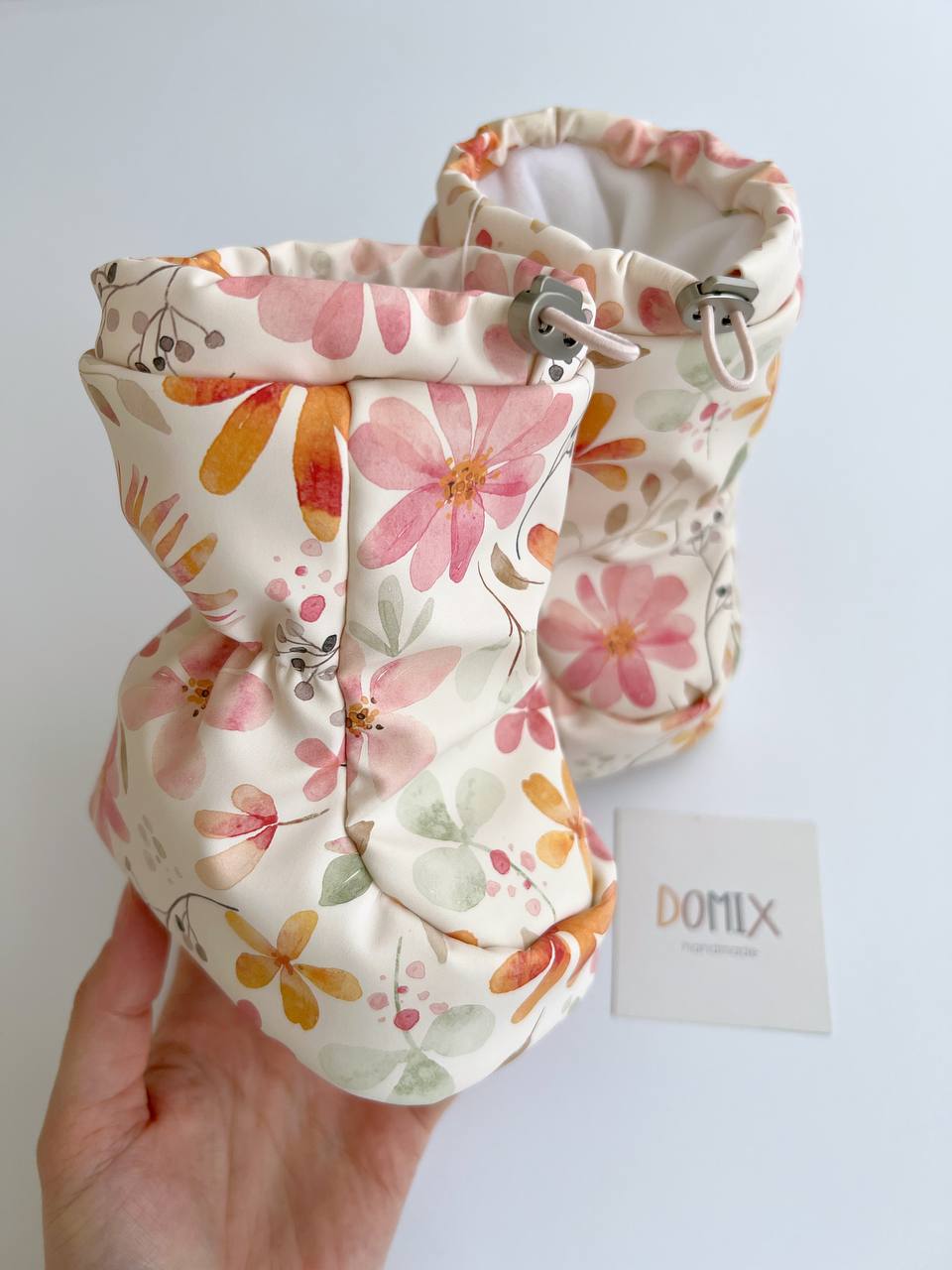 🌸 Floral Waterproof Booties – Handmade Weatherproof Warmth