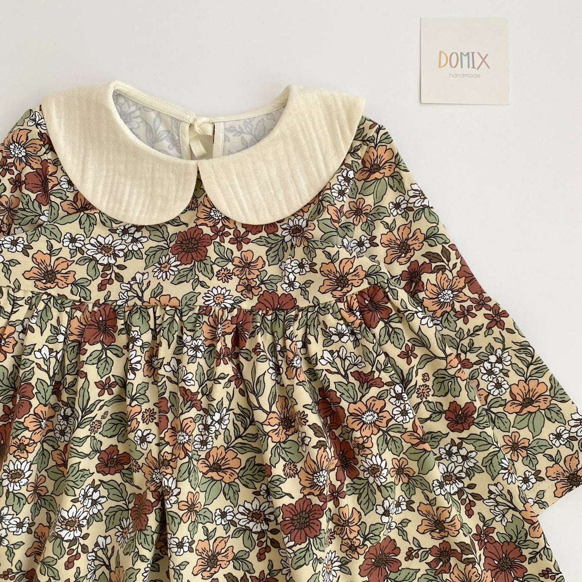 Floral Girls’ Dress with Peter Pan Collar