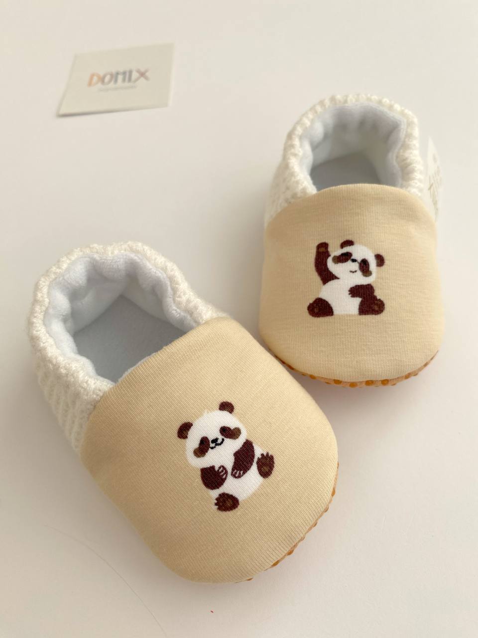 Panda-Babyschuhe – Jersey & Velours
