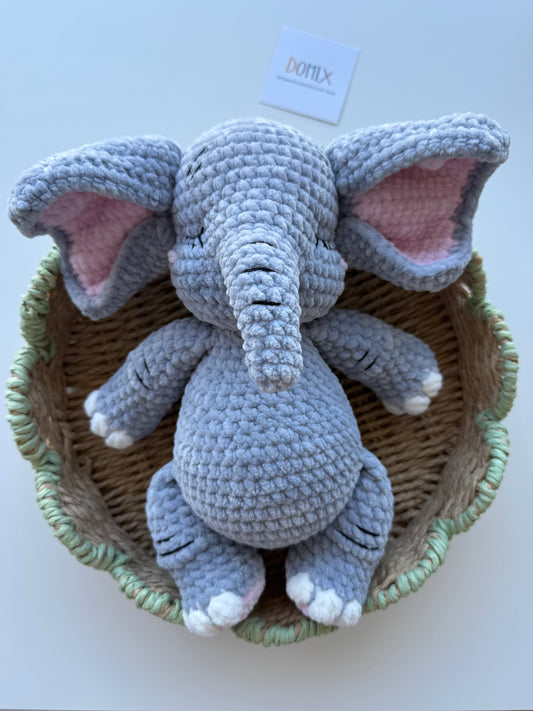 Grand éléphant en peluche – Compagnon tout doux pour bébé (35 cm)