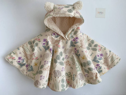 🌸 Floral Waterproof Poncho – Handmade Rain Protection with Charm