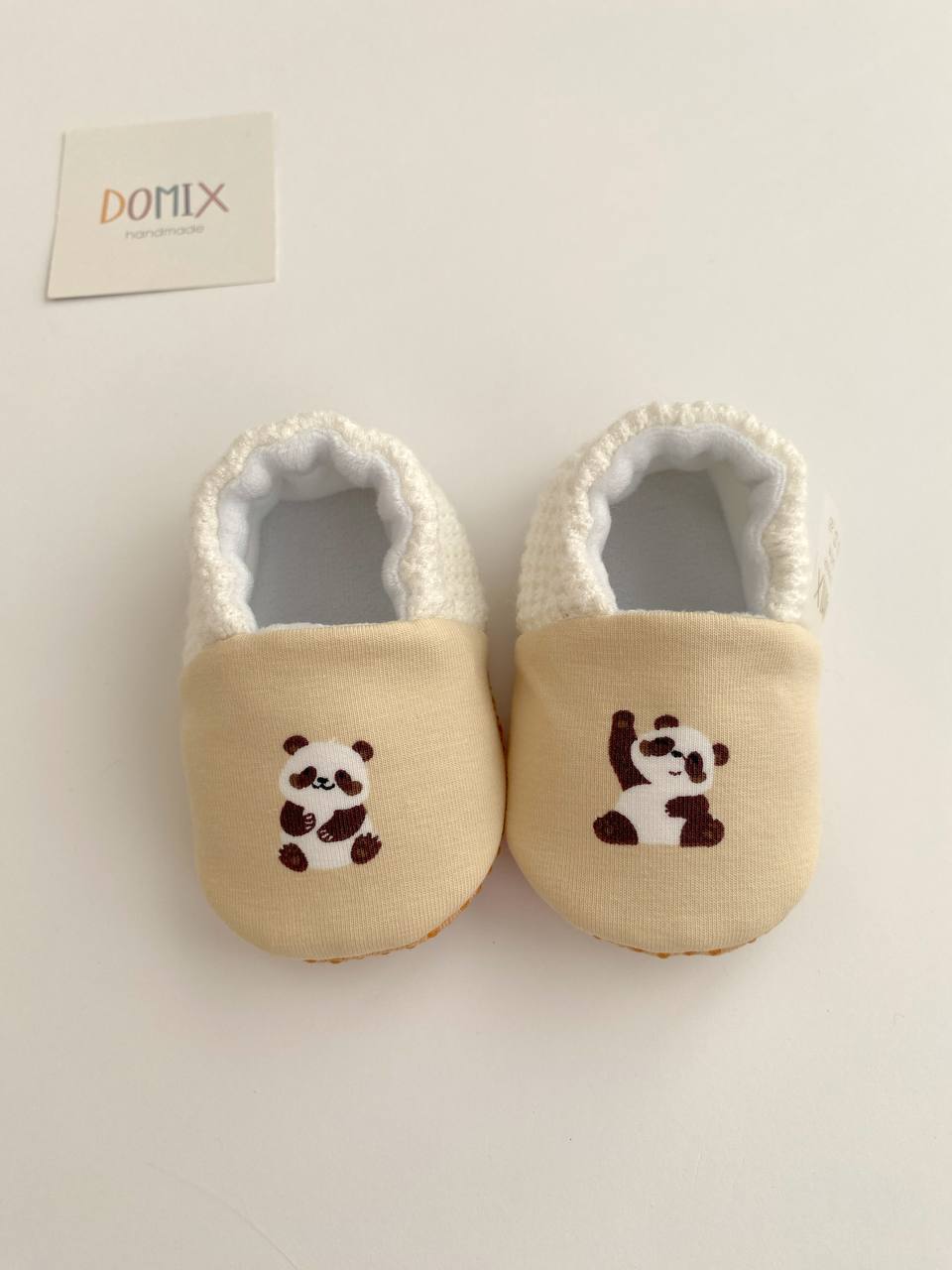 Panda-Babyschuhe – Jersey & Velours