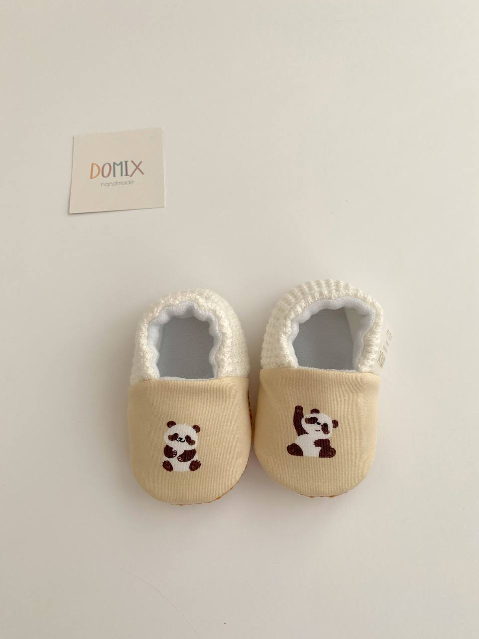 Panda-Babyschuhe – Jersey & Velours