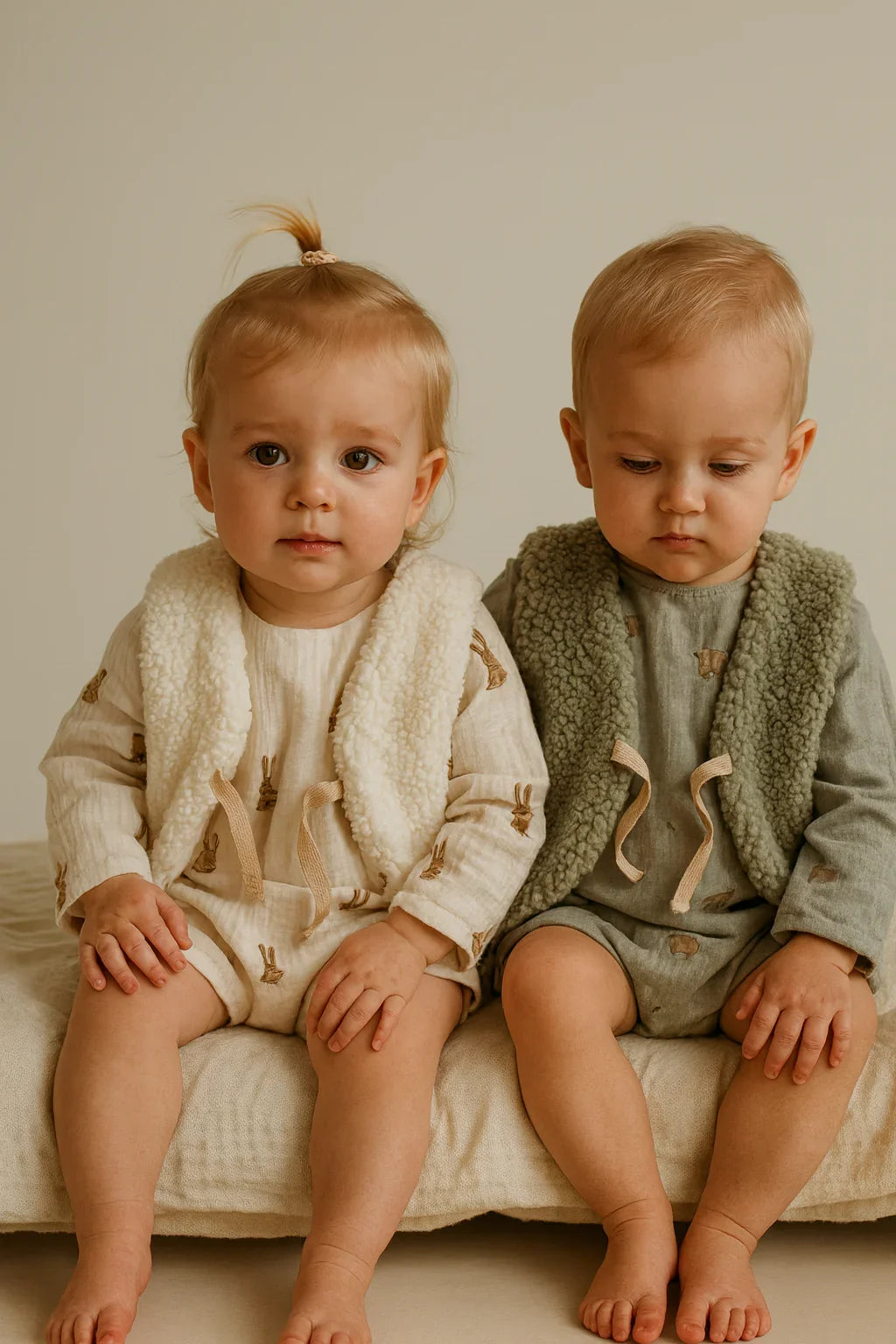 Reversible Handmade Baby Vest – Organic Cotton & Soft Teddy Fabric - Domix