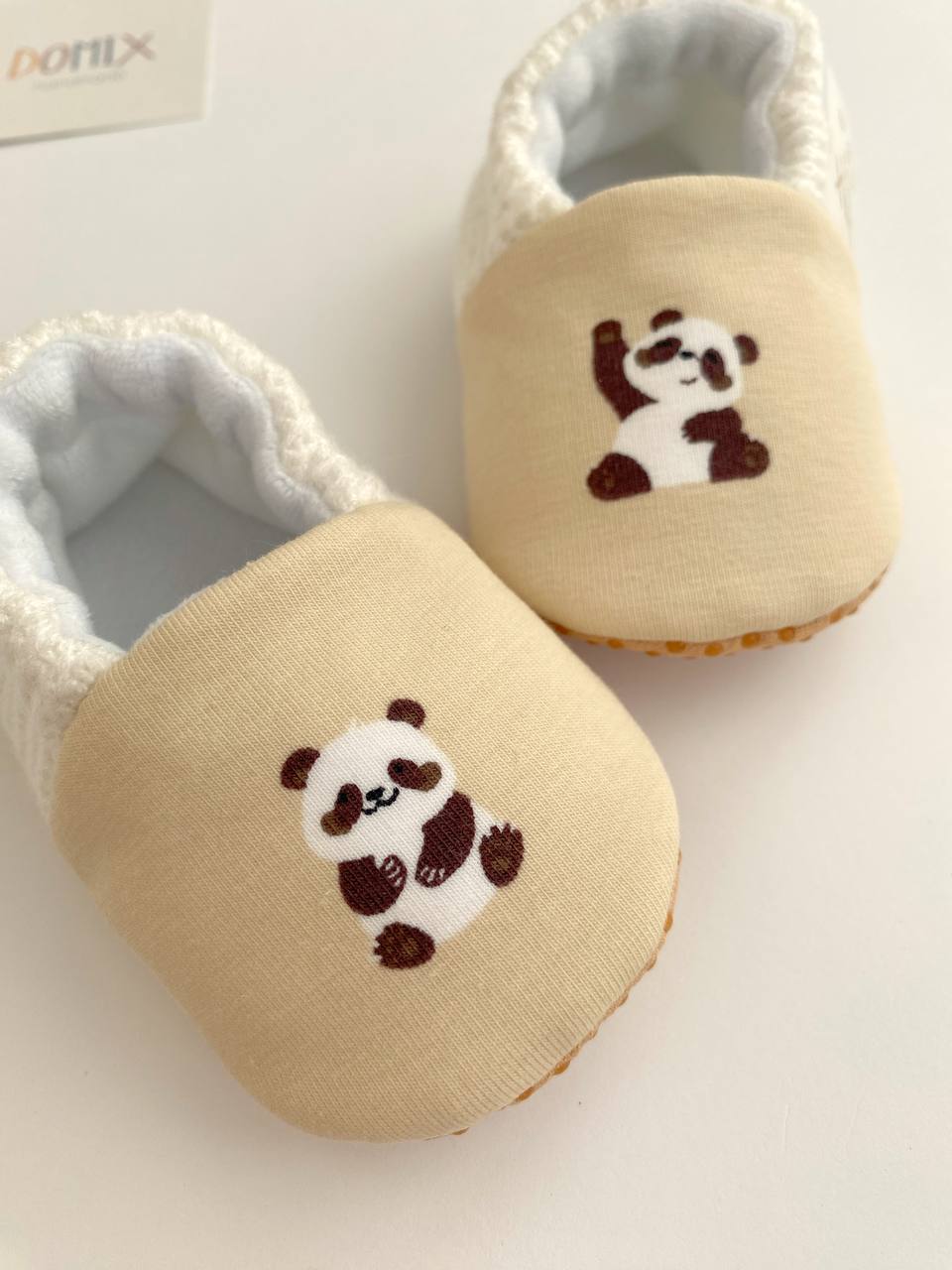 Panda-Babyschuhe – Jersey & Velours