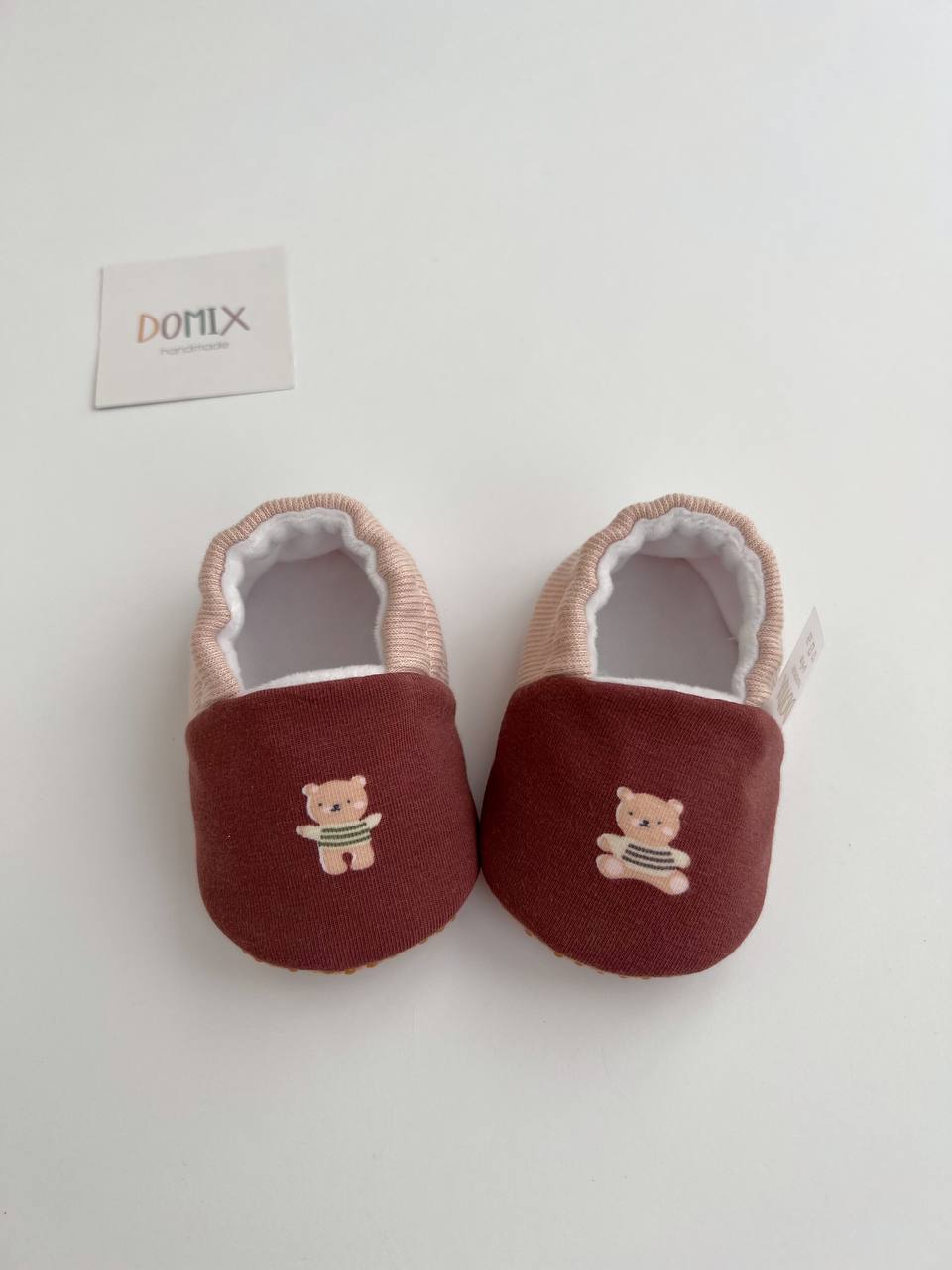 Teddybär-Babypantoffeln – Jersey & Velours