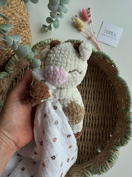 Doudou Vache Bébé – Doudou Confort Doux avec Couverture (Certifié CE)
