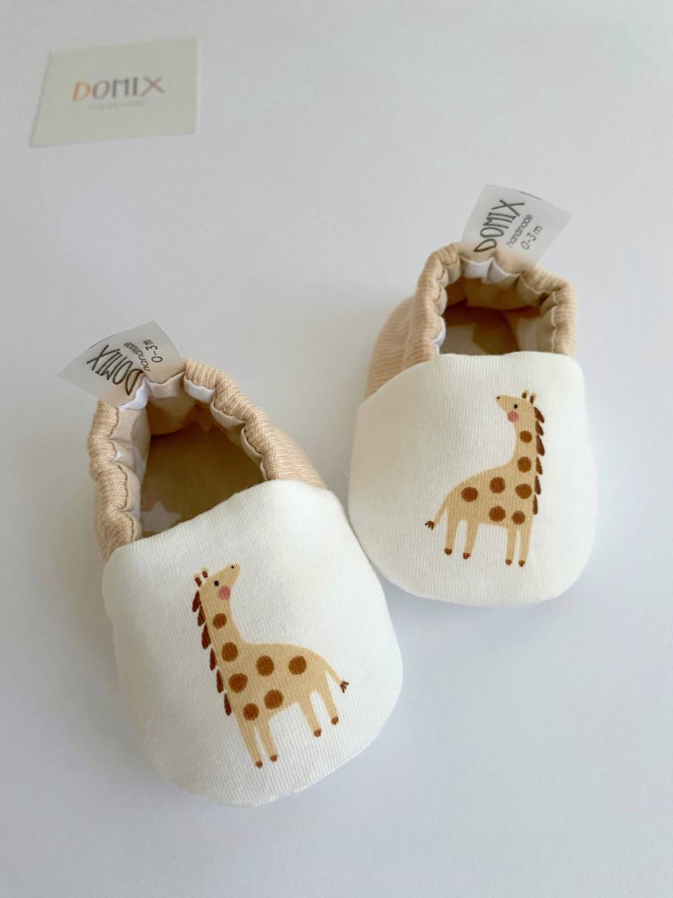Giraffe Baby Slippers – Soft, Cozy & Handmade - Domix