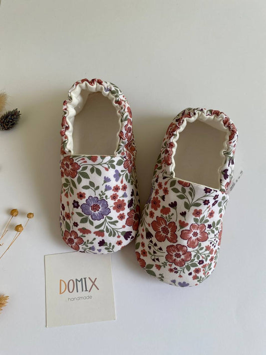 Handmade Cotton Baby & Toddler Slippers – Floral Edition