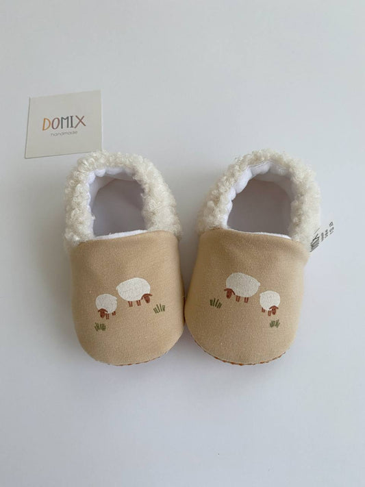 Sheep Baby Slippers – Soft, Cozy & Handmade - Domix