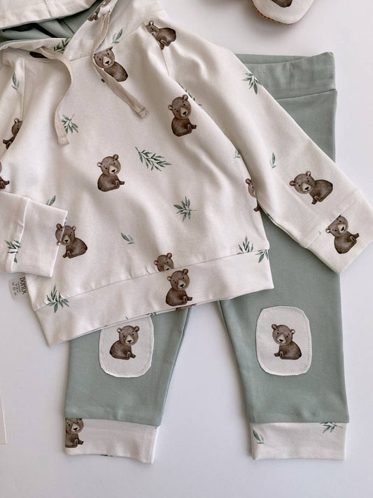 🧸 Bear Hoodie Set – Handmade Cozy Comfort